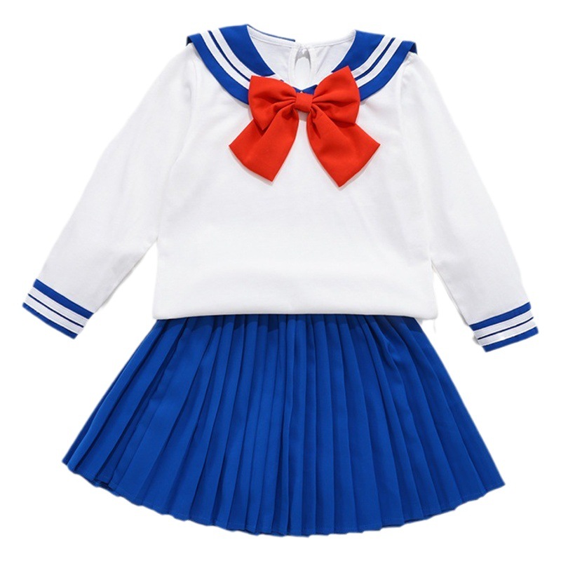 Sailor Warrior Water Ice Moon Spring and Autumn Sailor Suit Academy Style Boys and Girls Long Sleeve suit Children's New Year's Day Performance Suit