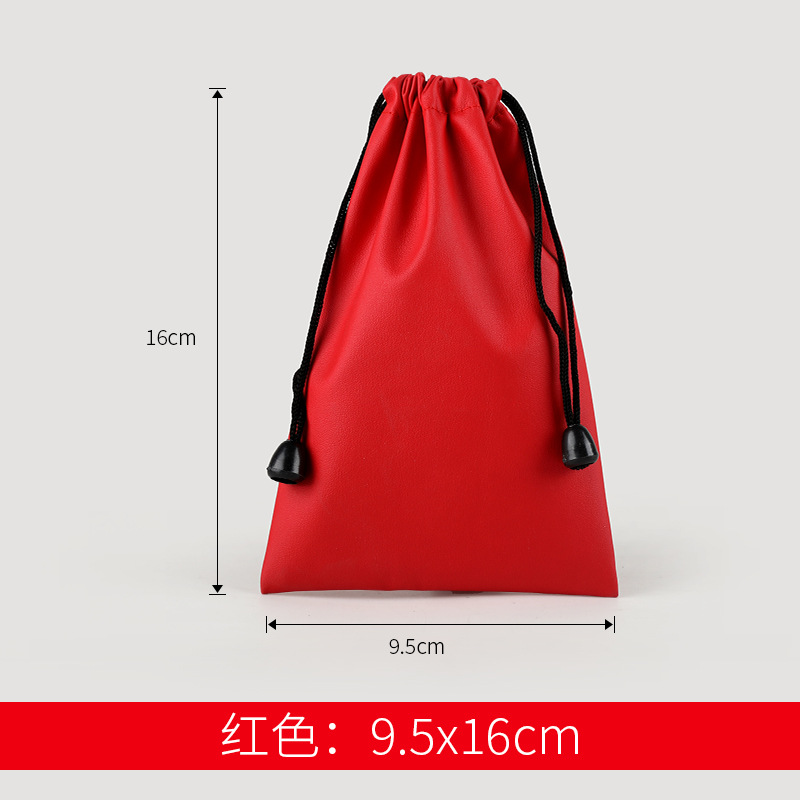 Picture of Color pu mobile power headset waterproof cloth bag mobile phone charging treasure drawstring pocket jewelry storage bag printing