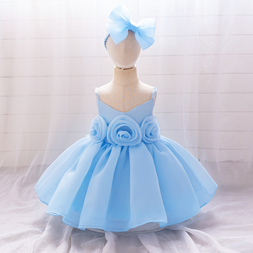 Europe and the United States cross-border baby dress three-dimensional flower princess dress piano costume babydress-year-old dress