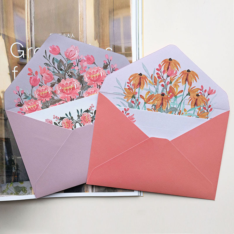 Picture of Wedding Letter Paper Set Invitation Letter A5 Handwritten Love Letter Paper Spring Flower Opening Letter Paper High-End