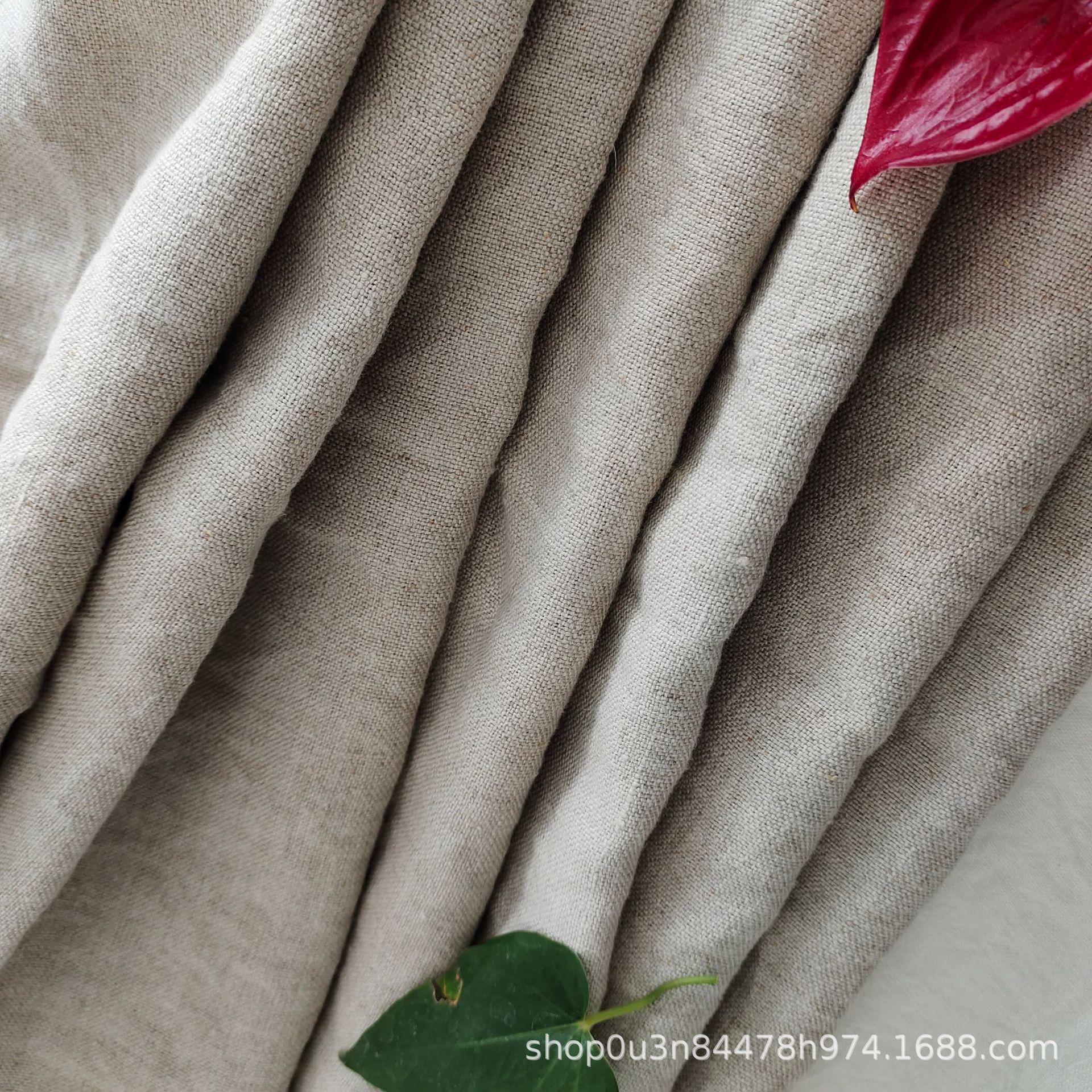 Picture of French double rain Dew linen sofa fabric double primary color enzyme wash linen fabric 300GSM above linen