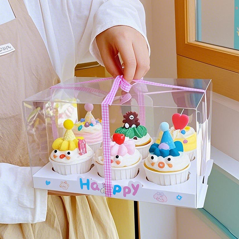 Children's Day 6-Cupcake Packaging Box, 6/12-Pack, Heightened Packaging Box, Children's Day Baking Muffin Cup