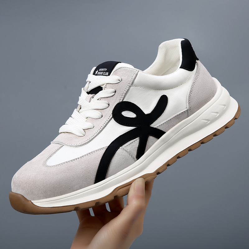 Forrest Gump Shoes Men's Genuine Leather All-match Breathable Light Bottom Casual Running Shoes Men's high quality Sports White Shoes