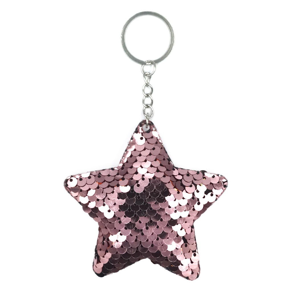 Five-pointed Star Sequin Keychain Pendant Reflective Gloss Star Keychain Women's Bag Pendant Jeans Pendant