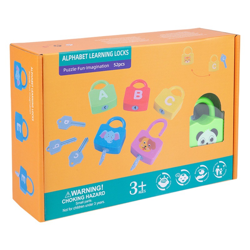 Montessori Early Education Matching Numbers and Letters Unlock Game Key Fine Movements Children's Training Baby Educational Toys