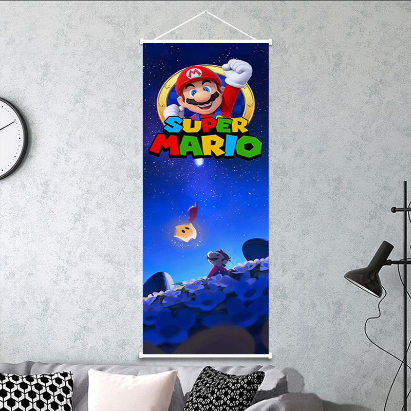 Picture of Super Mary game peripheral poster decorative painting Mario Bros Mario indoor wall scroll hanging painting