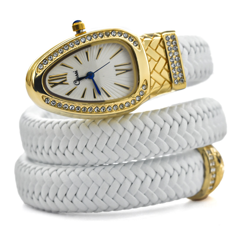 New hot cross-border snake watch fashion personality quartz watch diamond leather strap wholesale generation