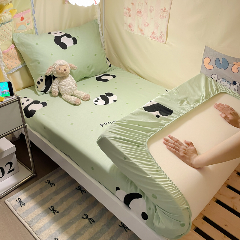Dormitory special cotton bed hat single piece 80 x 190 college students cotton bedspread 0.9 mattress mattress cover three-piece set