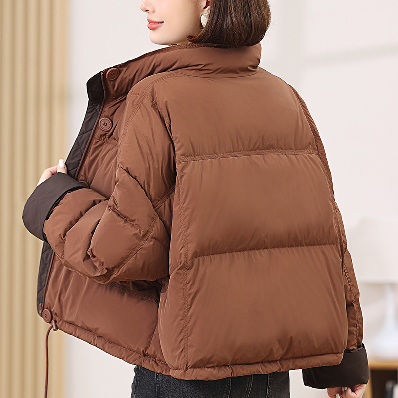 Thickened Down Jacket Women's Short 2024 New Style Mother's Fashionable Western Style Loose White Duck Down Warm Jacket