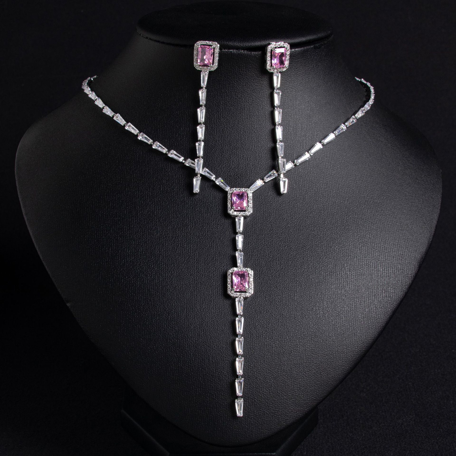 Cross-Border Geometric Square Set Necklace Middle Eastern Bridal Jewelry Set Banquet Evening Dress Accessories Gorgeous Jewelry for Women