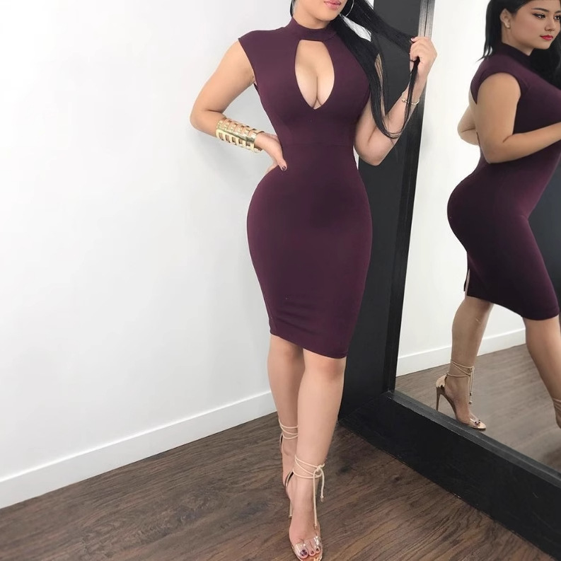 Picture of in stock explosions Amazon Europe and the United States new dress hollow backless slim sexy lace stitching dress nightclub