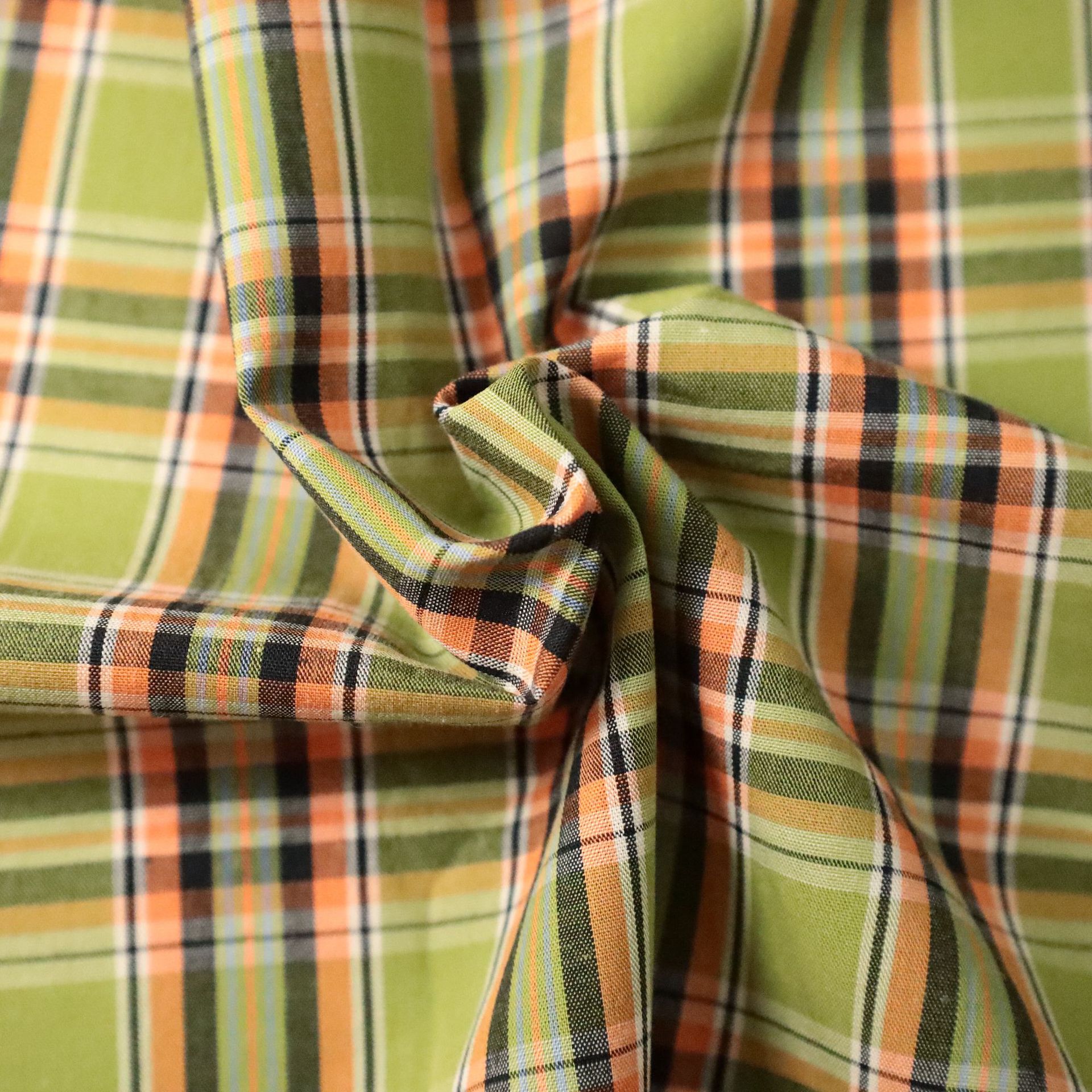 Picture of Cotton Spot Yarn-Dyed Plaid Shirt Dress Men's Women's Children's Clothing Plaid Fabric