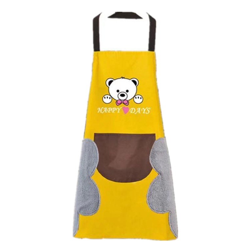 Cross-Border 2025 New Kitchen Waterproof and Oil-Proof Women's Work Clothes Cooking Apron Home Apron Custom Logo Bear