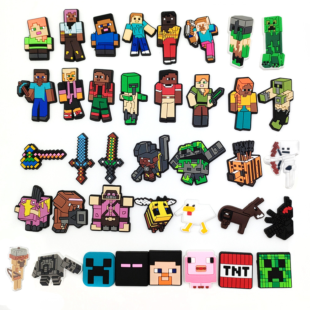 suit Cute Cartoon My World Cave Shoes Flower Accessories PVC Shoe Buckle Cute Cartoon Garden Shoes Decorations