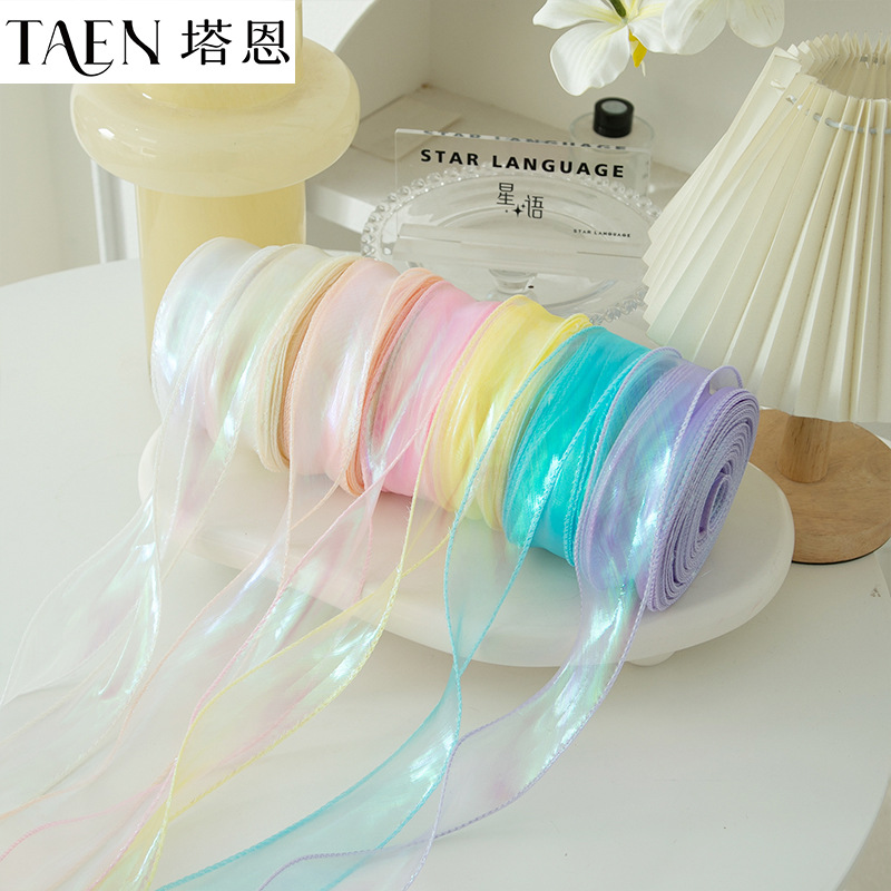 florist magic color fishtail yarn 40 yards large plate wave yarn bouquet packaging flowers cake baking strap diy ribbon