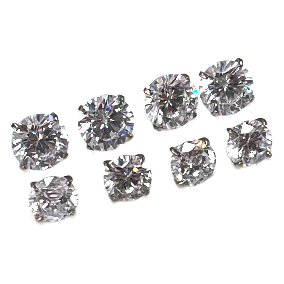 G23 titanium internal thread head claw zirconium ear bone nail accessories external teeth inlaid 5A zircon lip nail titanium alloy puncture jewelry