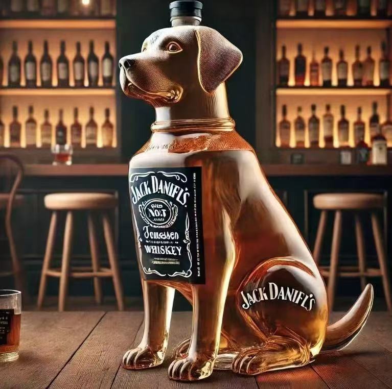 Cross-Border Safety Packaging Creative New Product Dog Wine Glass Bottle Wine Bottle Empty Bottle Sealed Household Wine Bottle Ornaments