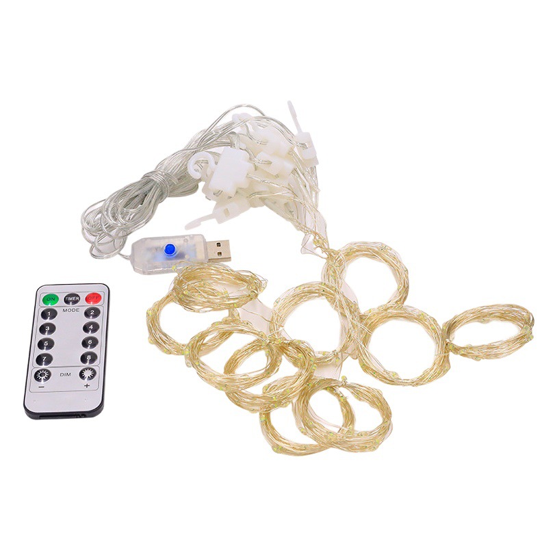Amazon's Best-Selling Led Copper Wire Lamp USB Remote Control Eight-Function Ice Strip Lamp Christmas Decorative Lamp Curtain Lamp