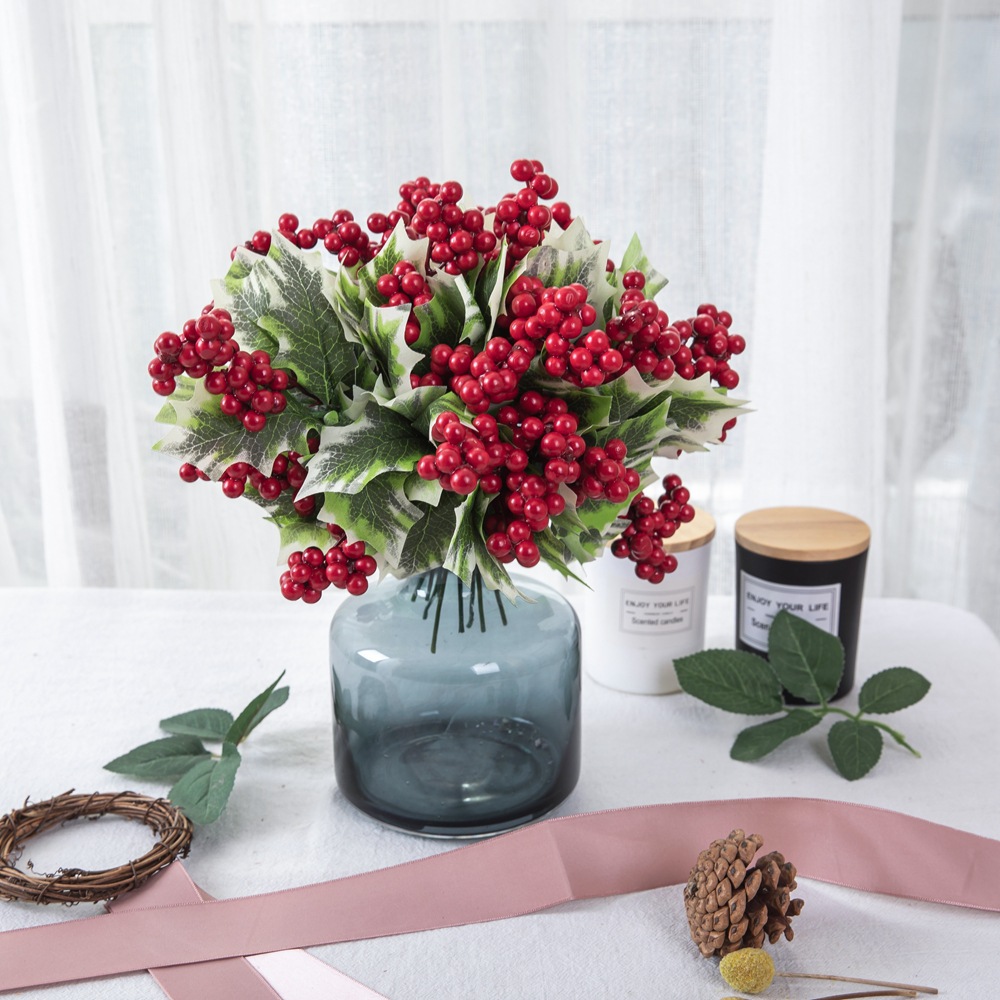 Manufacturers recommend bean branches Christmas berries artificial flowers beans wholesale wedding silk flowers home decoration GF15968