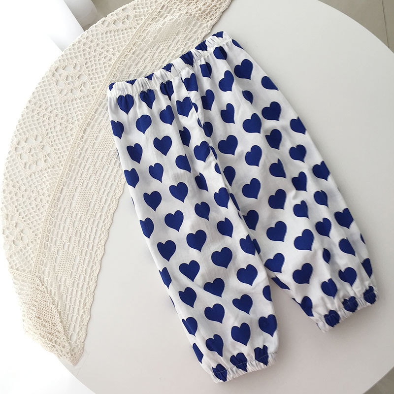 Picture of All-match Anti-mosquito Pants Girls' Summer Printed Mid-high Waist Beach Pants Children's Vintage Floral Pants Summer Sunscreen Pants