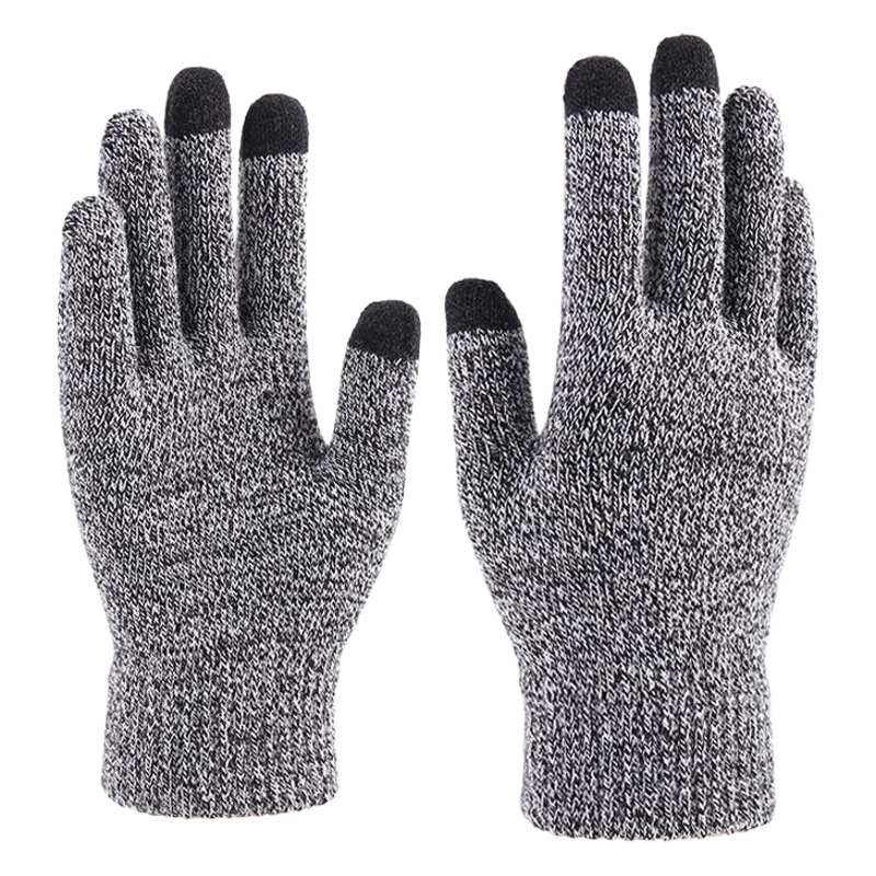 Love Warm Spot Wholesale New Knitted Gloves Autumn and Winter Outdoor Finger Wool Warm Thickened Touch Screen Gloves