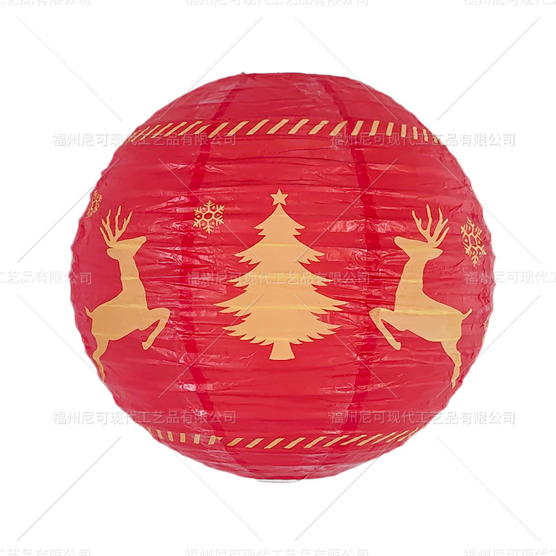 Picture of Cross-Border New Product Christmas Paper Lanterns Christmas Theme Christmas Eve Party Elk Snowman Lantern Decoration Supplies