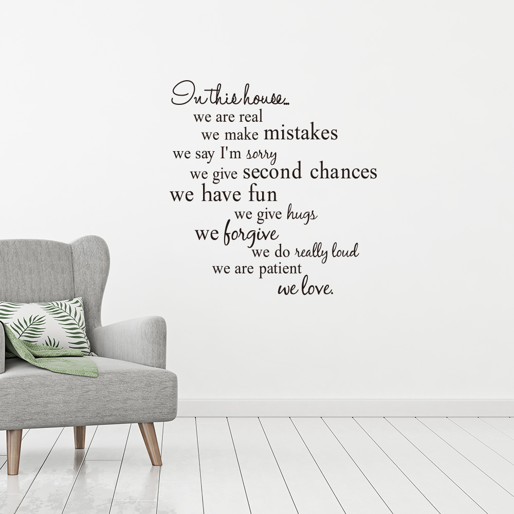 IN this house family rules cross-border removable wall stickers family motto bedroom living room study MU1236P