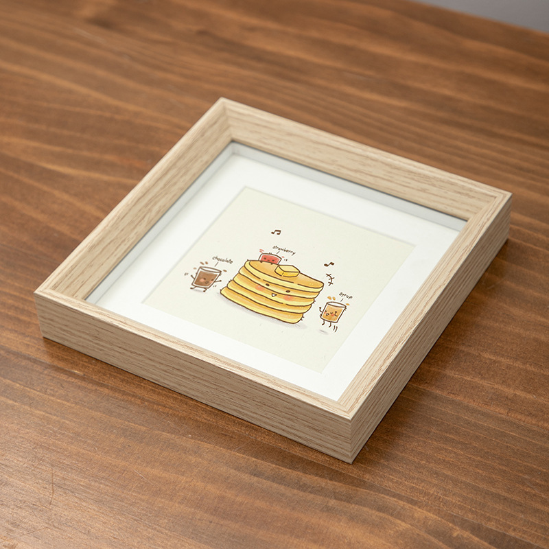 Picture of Wooden Square Small Photo Frame Platform ins Style Mini Photo Frame Ornaments 4 Inch 5 Inch 6 Inch Picture Frame Hollow Photo Frame Wholesale