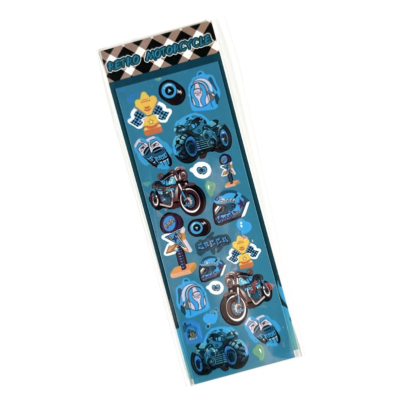 Coisini Original American Style Retro Motorcycle Stickers Ins Korean Style Cartoon Goo Card Hand Account Diy Decorative Stickers