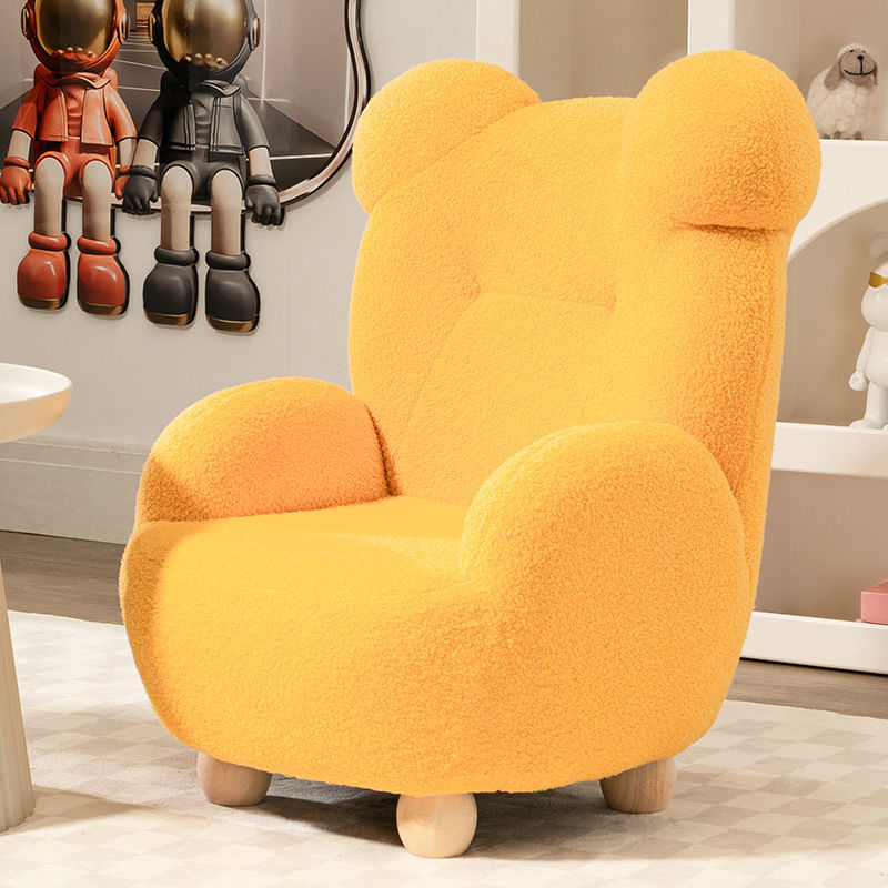 Picture of Bear Kids Sofa Sofa Chair Cartoon 3 to 6 Years Old Lamb Wool Single Seat Cute Lazy Baby Bedroom