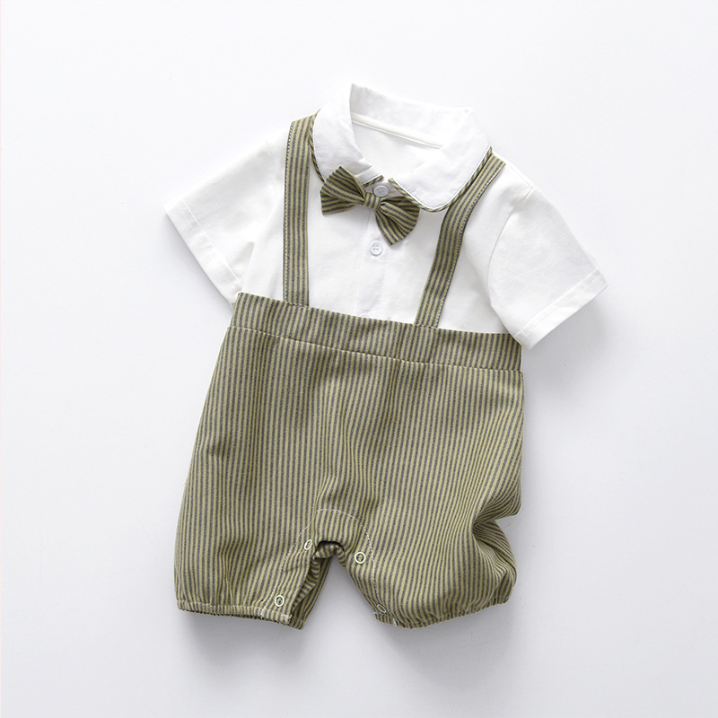 Men's Baby's Summer Short-sleeved Hassel Baby's Gentleman's Dress Boys' Handsome Cyber Popular Summer Climbing Dress