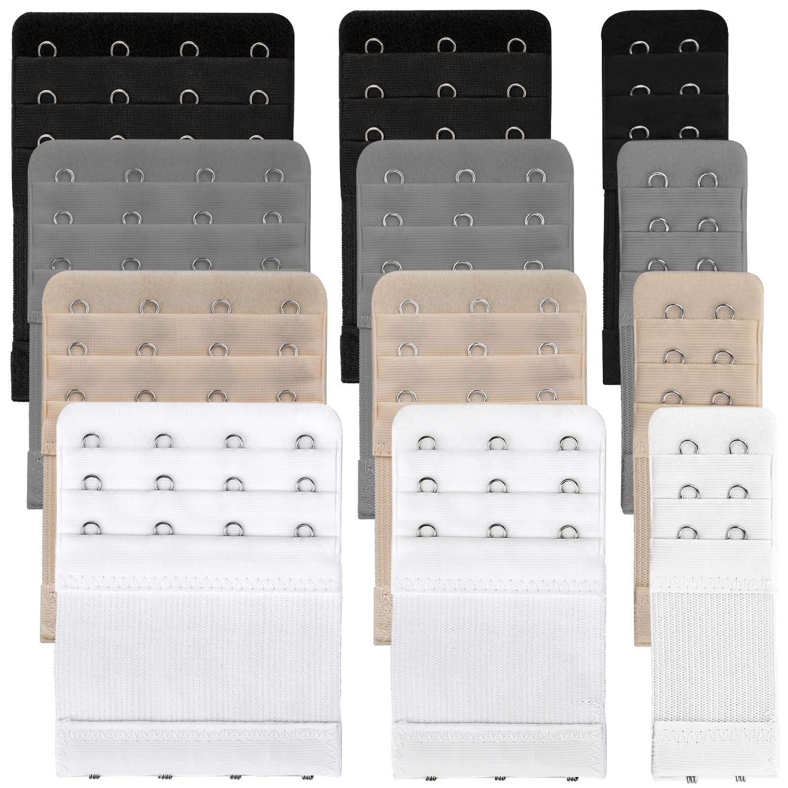 Elastic three rows two three four buckles cross-border combination back underwear extension buckle 12PCs elastic bra extension buckle
