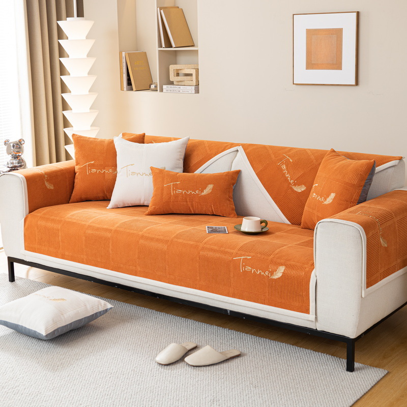Picture of Autumn and Winter New Sofa Cushion Plush Seat Cushion Sofa Cover Plush Embroidery Modern Simple Non-slip Winter Thickened Cushion