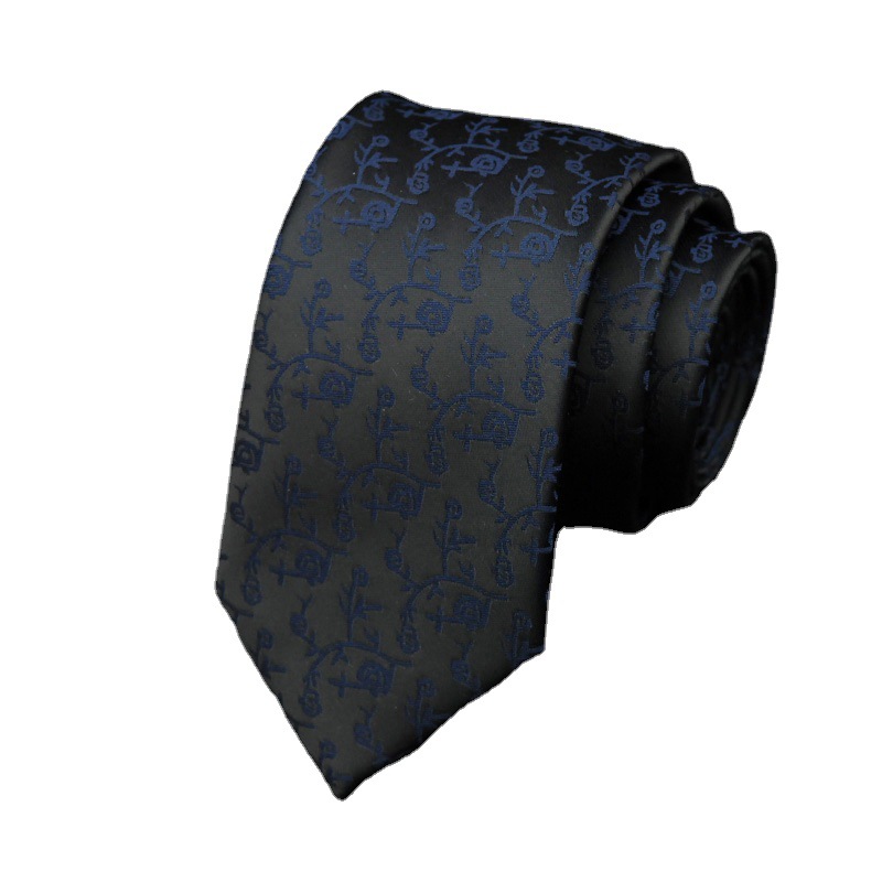 Picture of Men's Tie Korean Style Casual Polyester Silk Narrow Business Fashion Groom Wedding 6cm Small Tie