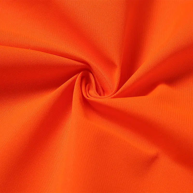 75D120G Full Polyester Fluorescent Yellow Fluorescent Orange Knitted Traffic Safety Clothing Warp Knitted Fluorescent Fabric Safety Warning