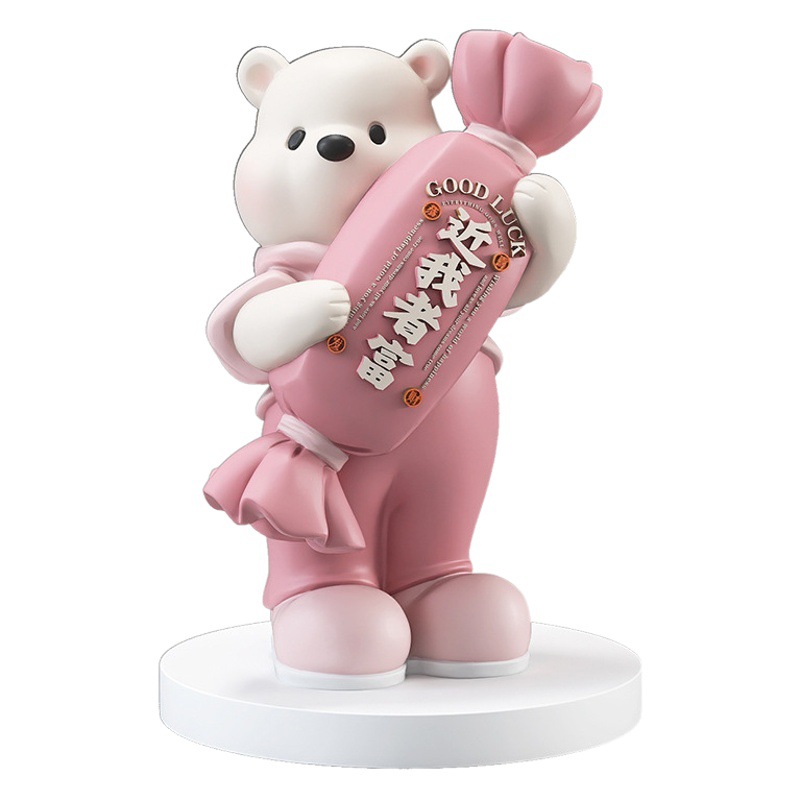 Creative Cartoon Bear Large Floor Living Room Decoration Home Accessories TV Cabinet Entrance Sculpture Housewarming New Home Gift