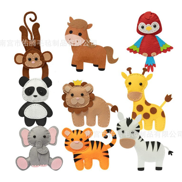 Picture of Children's DIY hand-sewn material bag forest animal craft toys felt cloth creative educational toys suit