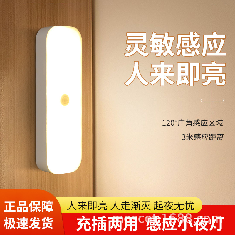 Rechargeable Human Body Sensor Lamp Automatically Lights up at Night, Home Corridor Aisle Ktv Beer Barrel Colorful Atmosphere Light