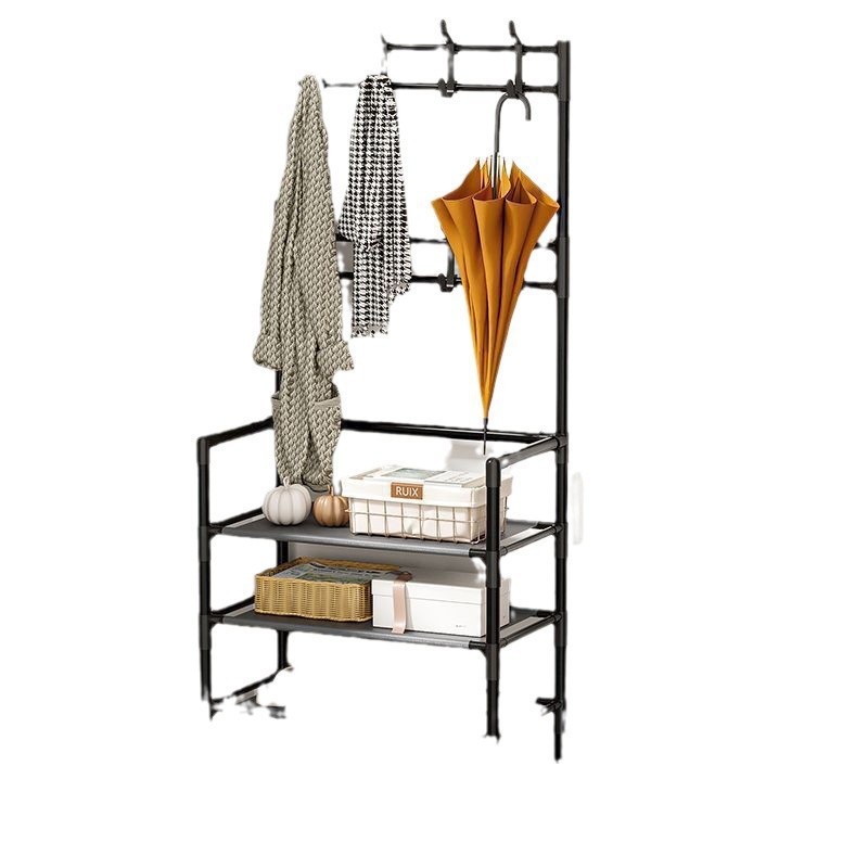 Picture of Multi-layer shoe rack household floor hanger shoe and hat integrated coat rack door simple rental house storage rack shoe rack