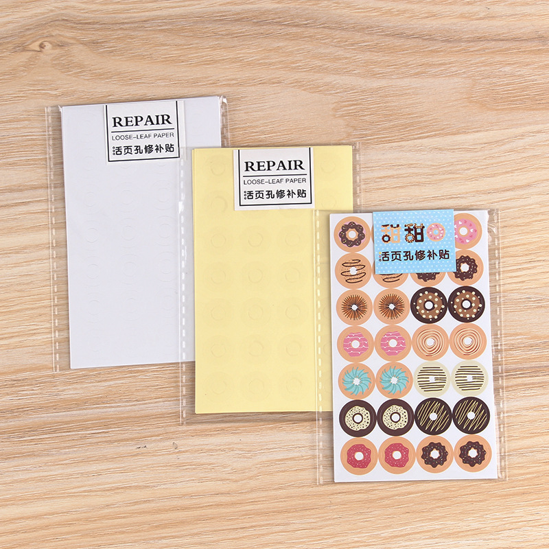 Picture of Donut Loose-leaf Paper Hole Patch Loose-leaf Repair Transparent Paste Protective Paper A5A6A7 Universal Ring Sticker