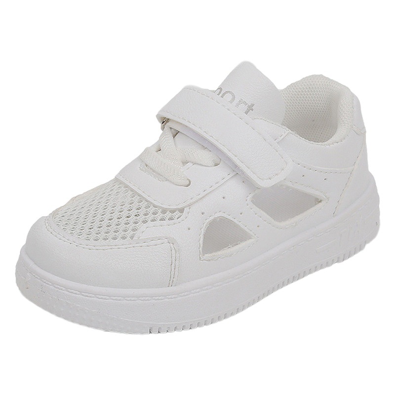 Children's White Shoes 2025 Summer Boys' Sports Shoes Breathable Mesh Shoes Cut Out Girls' Casual Sneakers Soft Sole Baby Shoes
