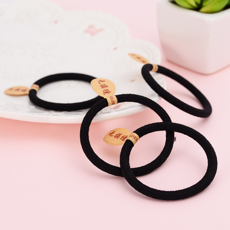 Picture of High elastic hair rope thickened seamless hair band black rubber band hair tie basic hair rope durable hair accessories
