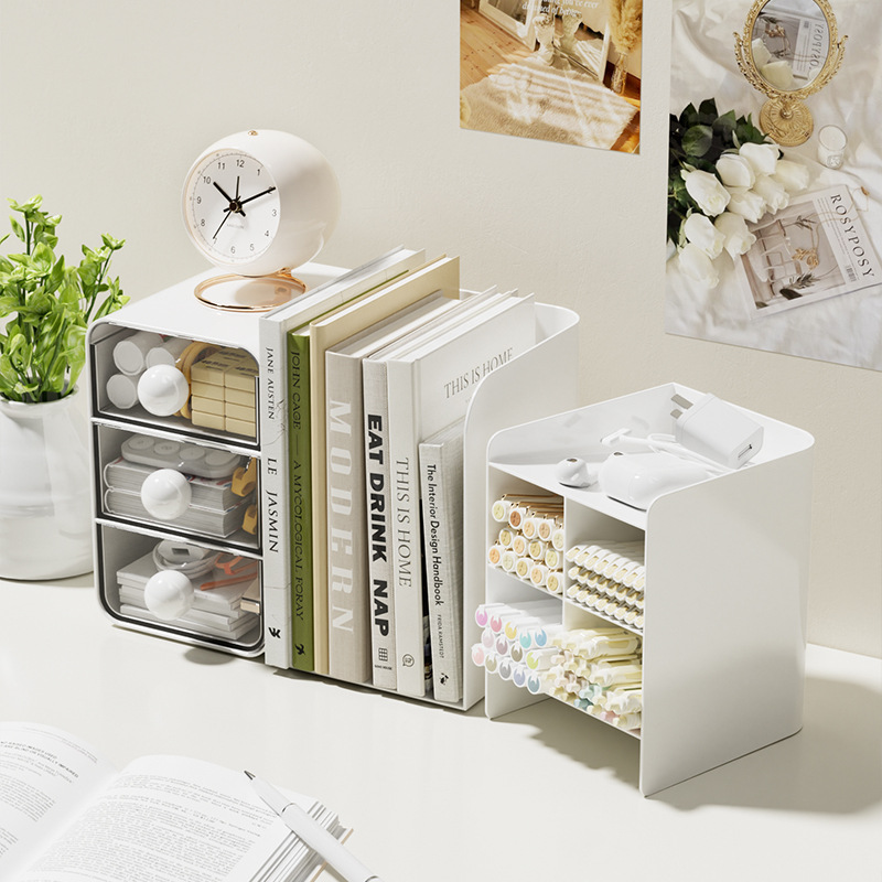 Desktop Book Stand Storage Rack Student Dormitory Book Organize Bookshelf Simple Storage Box Cosmetic Storage Organize Cabinet