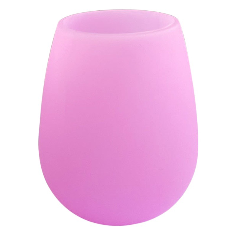 New food grade silicone water cup creative solid color drinking wine glass universal Oval drinking cup in stock wholesale