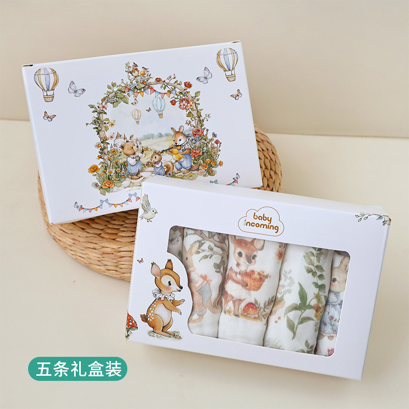 Picture of Baby Type A Gauze Towel Cotton Children's Wash Towel Small Square Towel Slipper Towel Newborn Baby Bathing Face Wash Hand