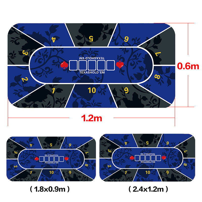 Picture of Texas Hold'Em Poker Table Mat Tablecloth Chip Poker Card Rubber Mat Round Square Tablecloth Mat Blackjack