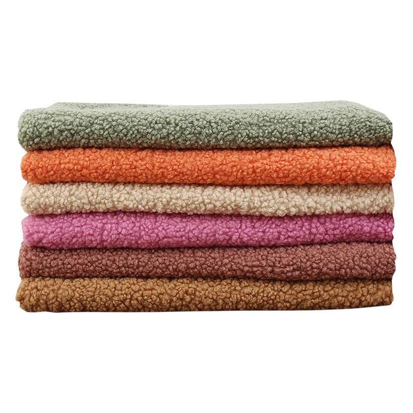 Teddy velvet fabric large grain cashmere fabric sofa imitation cashmere circle warm clothing toy fabric wholesale