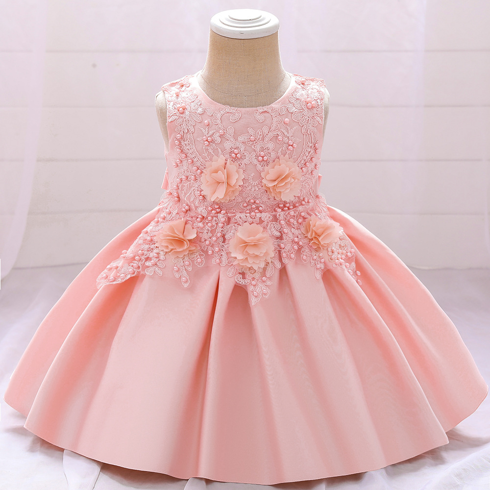 Picture of Amazon 2025 New Wholesale Women's Dress Puffy Wedding Dress Satin Flower Performance Girls Dress Princess Dress