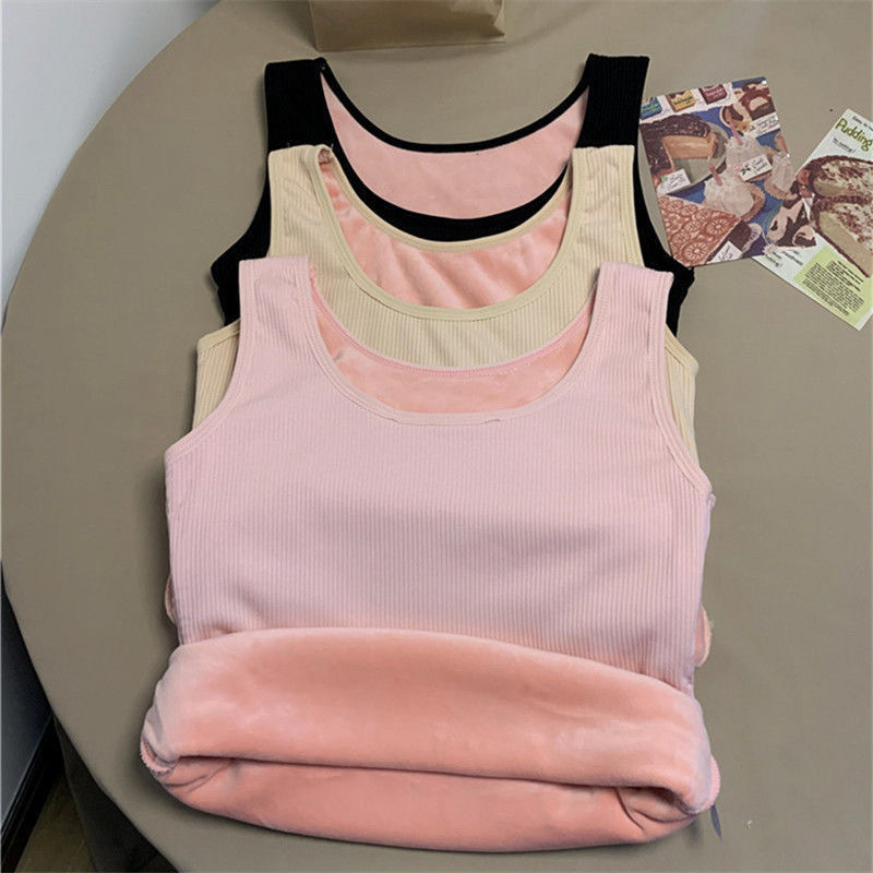 Picture of 2021 New Autumn and Winter Warm Vest Women's Fleece-lined Thickened Bottoming Top Slim-fit Tight Vest for Women