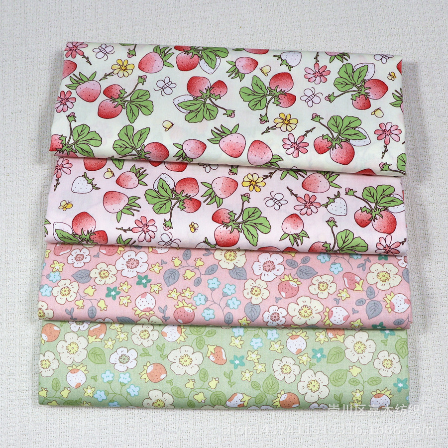 Twill Pure Cotton Fabric Wholesale Floral Cotton Four-Piece Set Fabric Pure Cotton Clothing Fabric Handmade DIY